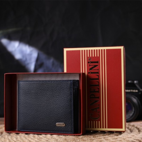 Гаманець Canpellini З натуральної шкіри флотар Синій (21581)