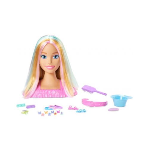 Ігровий набір Barbie Лялька-манекен для зачісок "Кольорове перевтілення" Barbie з аксесуарами (JFG81)