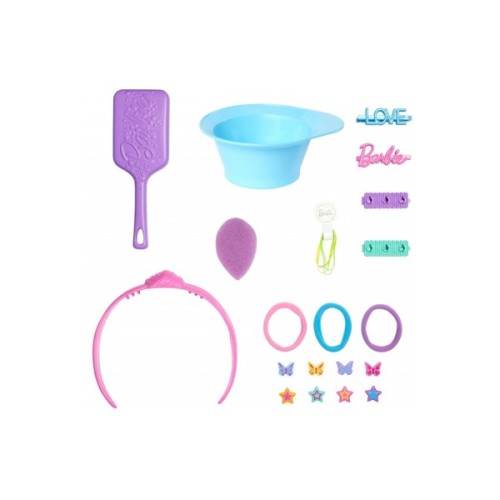 Ігровий набір Barbie Лялька-манекен для зачісок "Кольорове перевтілення" Barbie з аксесуарами (JFG81)