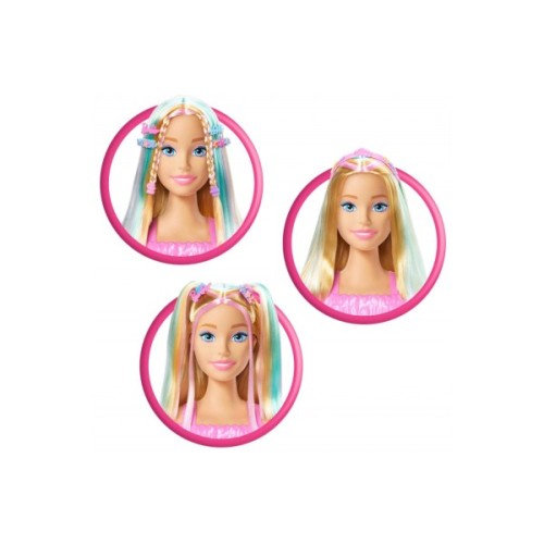 Ігровий набір Barbie Лялька-манекен для зачісок "Кольорове перевтілення" Barbie з аксесуарами (JFG81)