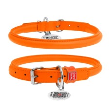 Нашийник для тварин WAUDOG Glamour з QR паспортом, круглий, XS d8 мм Д 25-33 см см помаранчевий (22414)