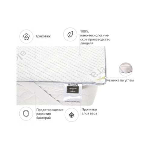Наматрацник MirSon №1045 Alberto Тенцель (Modal) Aloe Vera 80х190 см (2200001507715)