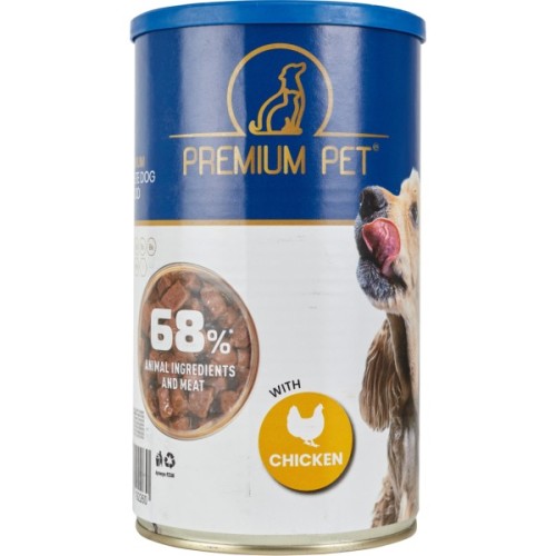 Консерви для собак PREMIUM PET Шматочки в соусі з куркою 1.240 г (4820255192260)