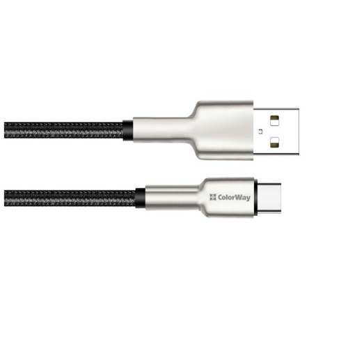 Дата кабель USB 2.0 AM to USB-C 1.0m head metal black ColorWay (CW-CBUC046-BK)