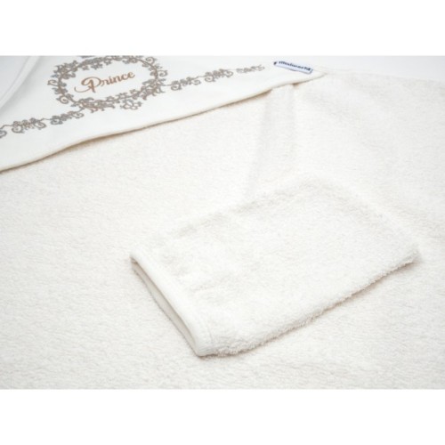 Рушник для купання дитячий Miniworld куточок з рукавичкою (15479-brown)