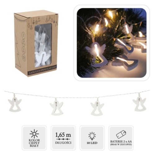 Гірлянда Chomik Янгол 10 LED, теплий білий, IP20, 2хАА (5900779854048)