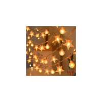 Гірлянда Voltronic Зірочки+Кулі White Hot, 40 шт, 6 м., прозора, 3*АА (GarlStarBal-6m)