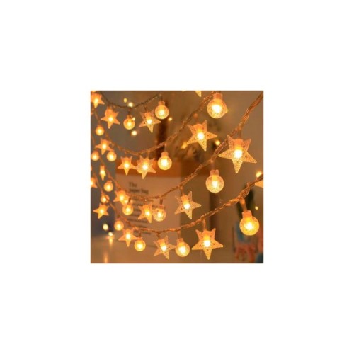 Гірлянда Voltronic Зірочки+Кулі White Hot, 40 шт, 6 м., прозора, 3*АА (GarlStarBal-6m)
