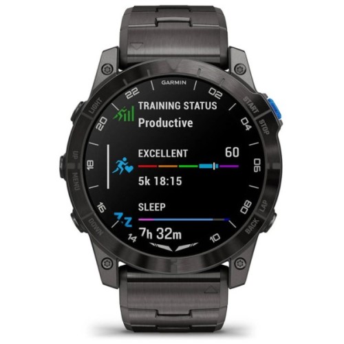 Смарт-годинник Garmin D2 Mach 2, 47mm, Saph, Bare Ti/Blk w/LthrBd, GPS (010-02904-31)