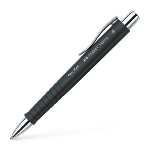 Ручка кулькова Faber-Castell набір ручок POLY Ball Set в металевому пеналі (перо + кульк. ручка), колір корпусу чорний (32957)