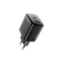 Зарядний пристрій Acefast A106 1xUSB-C PD45W + 1xUSB QC3.0 GaN black (6974316284031)