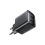 Зарядний пристрій Acefast A106 1xUSB-C PD45W + 1xUSB QC3.0 GaN black (6974316284031)