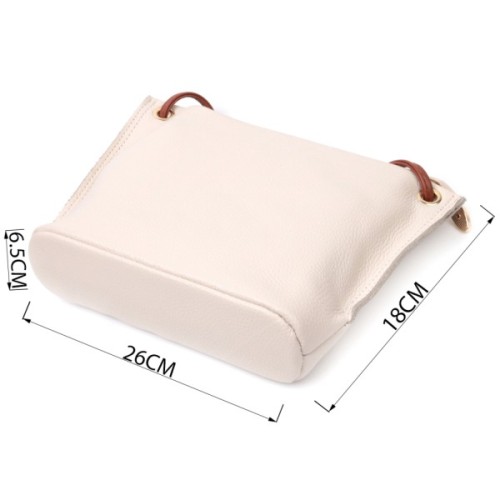 Сумка Vintage Жіноча трапецієподібна з натуральної шкіри Біла (22396)