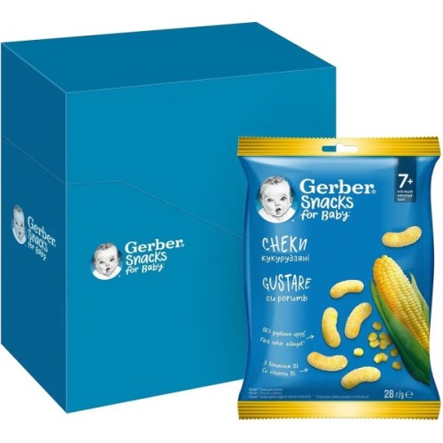 Дитячі снеки Gerber Кукурудзяні палички з 7 місяців 28 г (1627022)