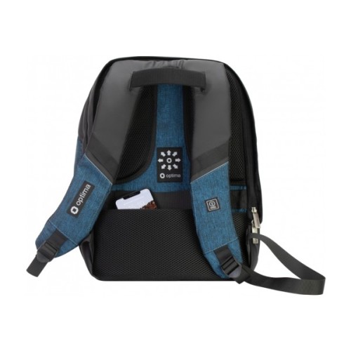 Рюкзак шкільний Optima Anti-theft" 17 Чорний із синім (O97366-02)