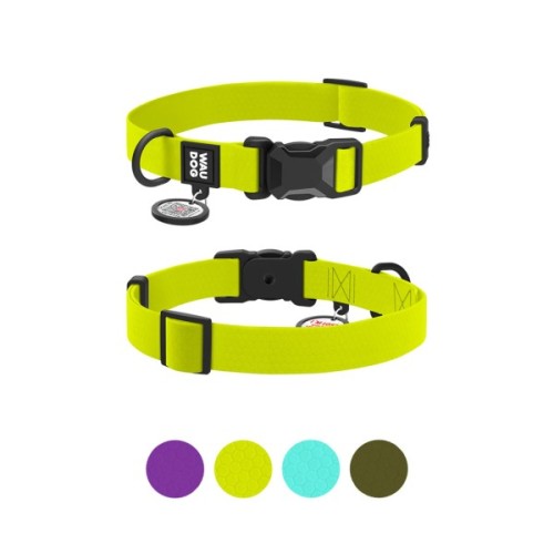Нашийник для тварин WAUDOG Magnet c QR паспортом, магнітна пряжка-фастекс XL лимонний (279726)