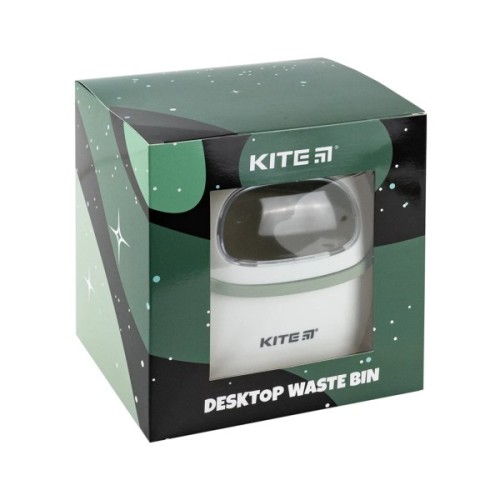 Кошик для паперів Kite Настільний контейнер для сміття, біло-зелений (K24-009-7)