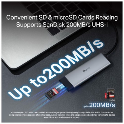Концентратор TP-Link USB-C 7-in-1 3xUSB + HDMI + SD/TF + USB-C PD100W (UH7021C)