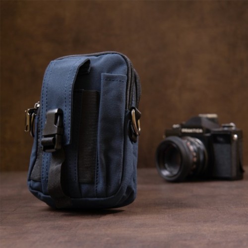 Сумка Vintage На пояс нейлон Синя (20649)