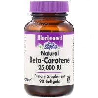 Вітамін Bluebonnet Nutrition Натуральний бета-каротин, Beta Carotene 25,000МЕ, 90 гелевих (BLB-00316)