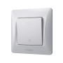 Перемикач Videx BINERA 1кл прохідний срібний шовк (VF-BNSW1P-SS)