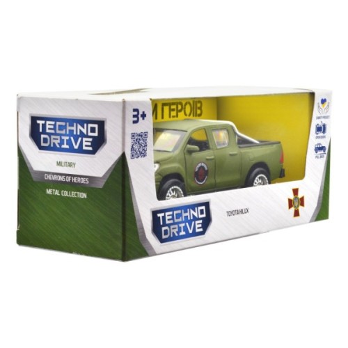 Масштабна модель автомобіля TechnoDrive серії Шеврони Героїв - Toyota Hilux - Червона калина (KM6119)