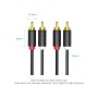 Кабель мультимедійний 2xRCA M to 2xRCA M 1.5m black Vention (BCMBG)