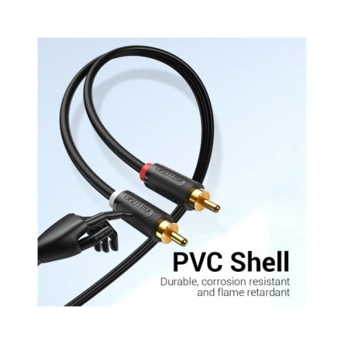 Кабель мультимедійний 2xRCA M to 2xRCA M 1.5m black Vention (BCMBG)