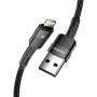 Дата кабель USB 2.0 AM to Lightning 2.0m 2.4A black Essager (EXCL-XCA01)