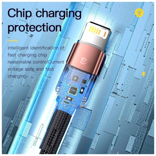 Дата кабель USB 2.0 AM to Lightning 2.0m 2.4A black Essager (EXCL-XCA01)