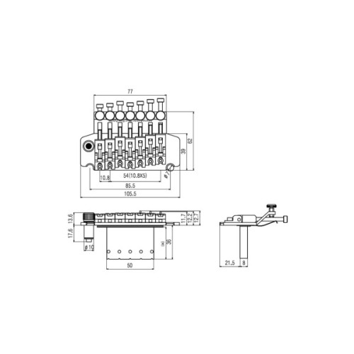 Бридж для гітари Paxphil BL007 Chrome