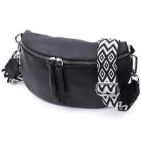 Сумка Vintage Шкіряна жіноча через плече з міні гаманцем Чорна (22666)