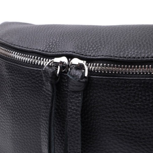 Сумка Vintage Шкіряна жіноча через плече з міні гаманцем Чорна (22666)