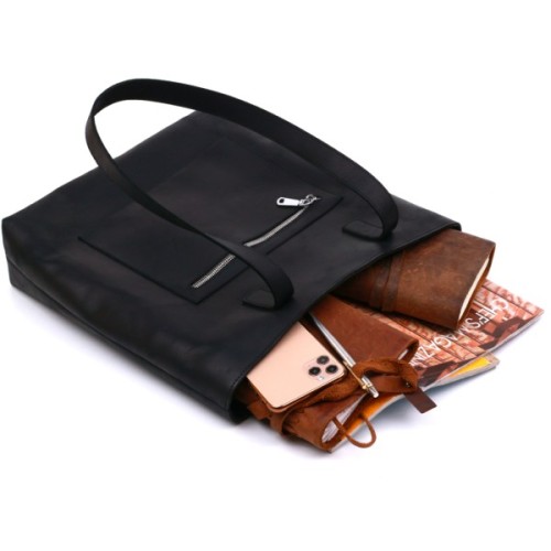 Сумка Shvigel Вінтажна шкіряна Чорна (16347)