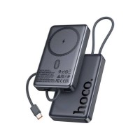 Батарея універсальна HOCO 10000 mAh Origen Dual PD/20W Magnetic with cable Type-C Metal Gray (Q44 / 714983)