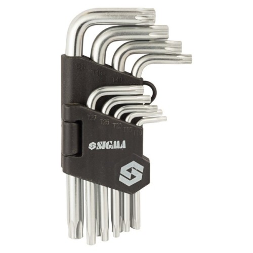 Ключ Sigma набір TORX 9шт T10-T50 CrV, короткі з отвором (4022211)