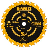Диск пильний DeWALT EXTREME , 184х16, 24 z, ATB, 18 градусів, швидкий різ (DT10302)