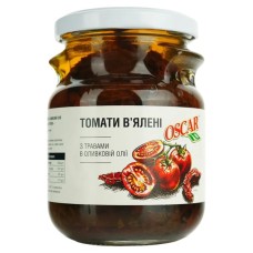 Овочева консервація Oscar foods Томати в'ялені з травами в оливковій олії 230 г (8422243111299)