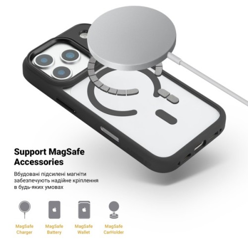 Чохол до мобільного телефона Armorstandart Unit-C MagCase Apple iPhone 17 Pro Black + Orange Button Set (ARM90585)