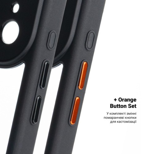 Чохол до мобільного телефона Armorstandart Unit-C MagCase Apple iPhone 17 Pro Black + Orange Button Set (ARM90585)