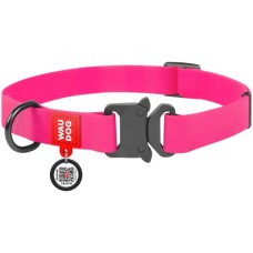 Нашийник для тварин WAUDOG Waterproof з QR паспортом XL Ш 25 мм Д 35-58 см(рожевий) (27847)