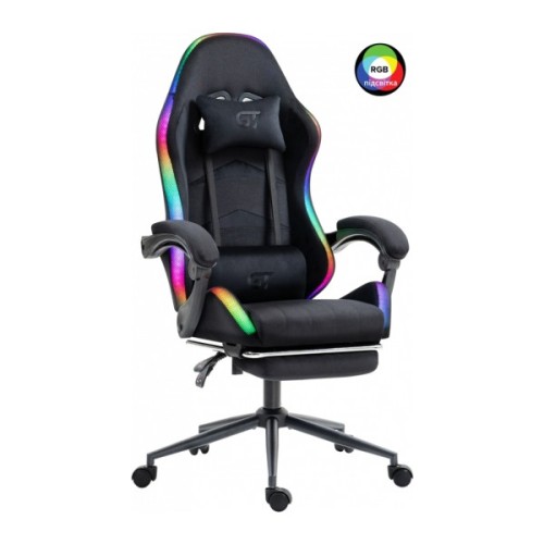 Крісло ігрове GT Racer X-2325 Fabric Black LED (X-2325 Fabric Black L)