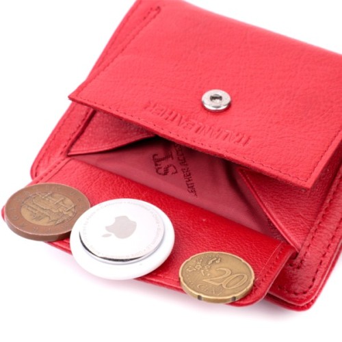 Гаманець ST Leather З натуральної шкіри Червоний (22453)