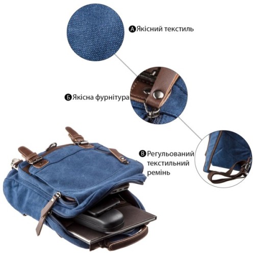 Сумка Vintage На одне плече Синя (20139)