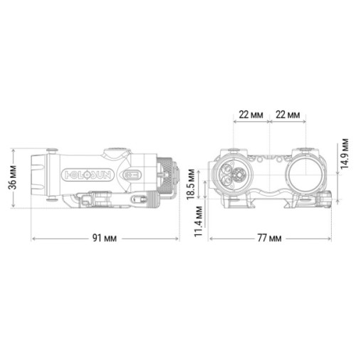 Тактичний блок Holosun LE420-RD (LE420R) Red & IR / White & IR illuminator (747058)