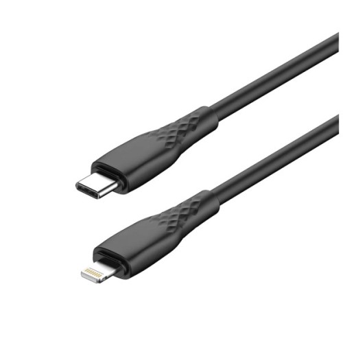 Дата кабель USB-C to Lightning 2.0m PD30W textured PVC black ColorWay (CW-CBPDCL095-BK)