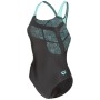 Купальник Arena Kikko Swimsuit Swim Pro Back 010807-580 чорний, бірюзовий 38 (3468337757207)