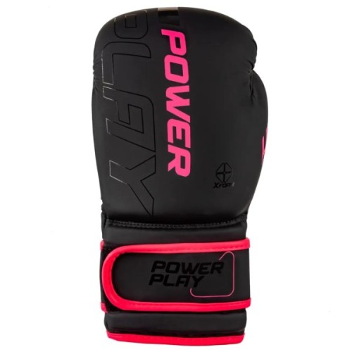 Боксерські рукавички PowerPlay 3024 Ultra Mat Чорно-Рожеві 8 унцій (PP_3024_8oz_Bl/Pink)