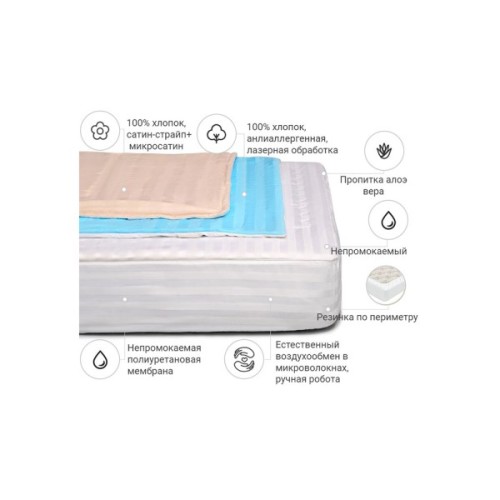 Наматрацник MirSon антиалергенний Waterproof Eco Aloe Vera Valentino 234/1 100x200 см (2200000373854)