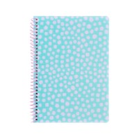 Блокнот Axent на спіралі А5 80 аркушів, клітинка, пластикова обкладинка, блакитний (8462-2-A)